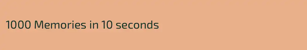 1000 Memories in 10 seconds
